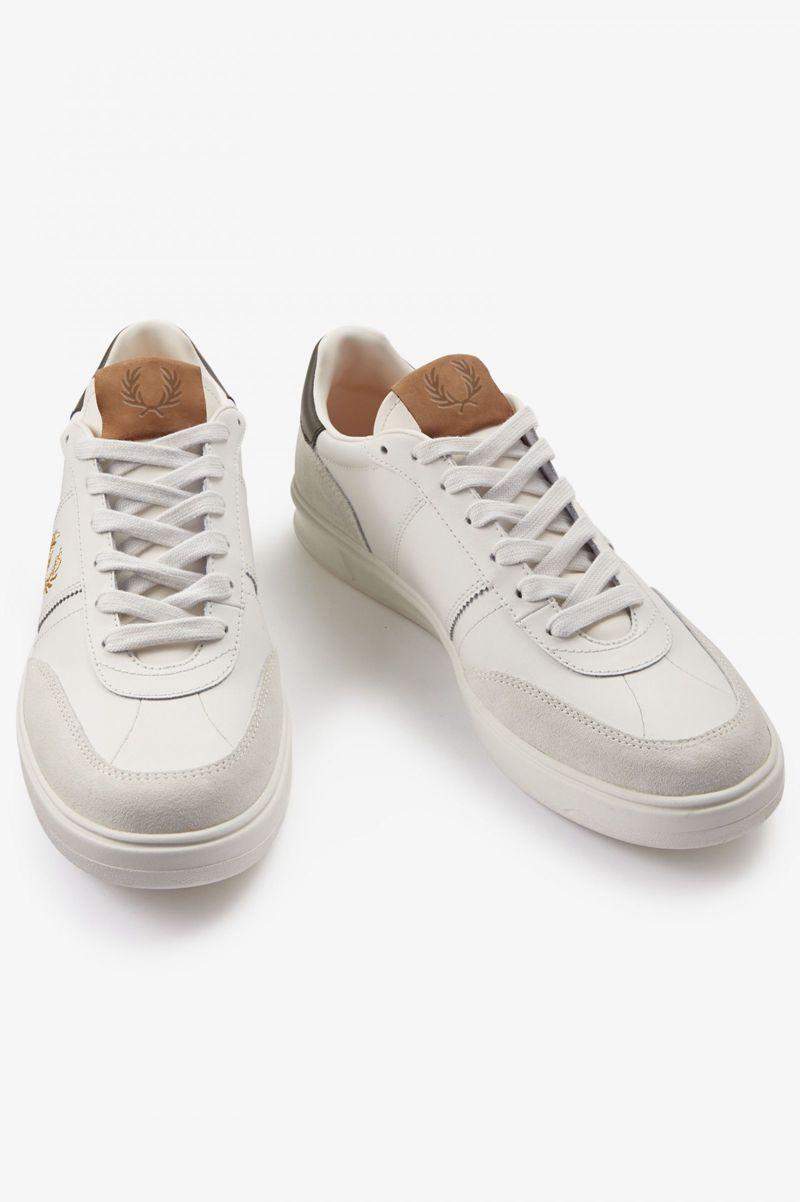 White Fred Perry B400 Men's Shoes | PH 1092HAPK